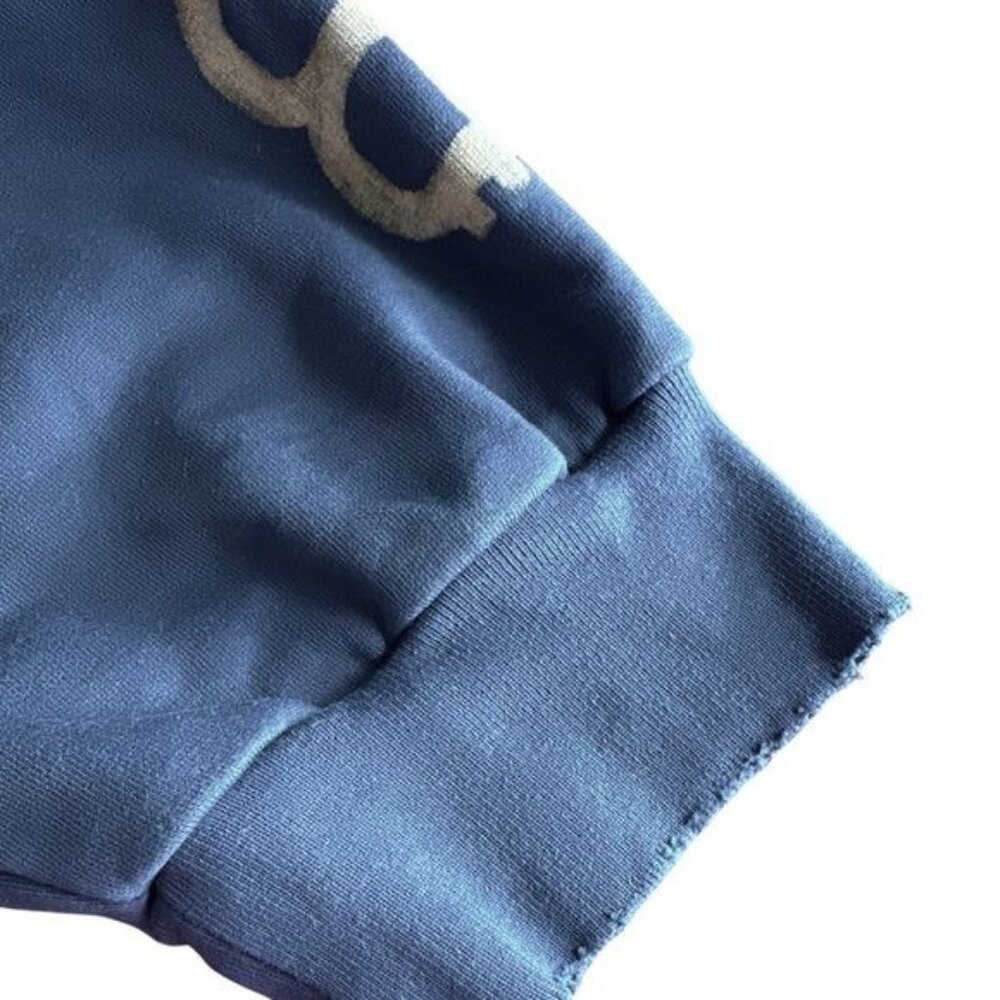 SOLD * Balenciaga Crypto BB Logo Hoodie Washed Blue Unisex Size L - Picture 8 of 10